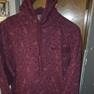 Relaxed Fit Puma Maroon Paisley Hoodie